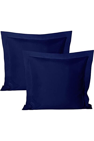 COM LIVING HOUSE Set de 2 fețe de pernă 90 x 90 cm din bumbac ranforce albastru închis