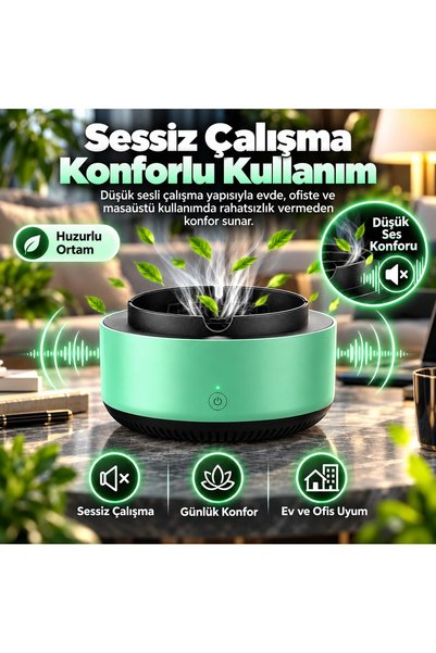 CNGZSHOP Duman Çeken Küllük Hava Temizleyici – Elektrikli Dumansız Küllük, Koku Azaltmaya Yardımcı