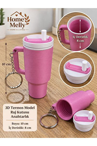 btm home 3D Thermos Model Lip Balm Lipstick Box, Keychain, Gift, Bag Strap Ac...