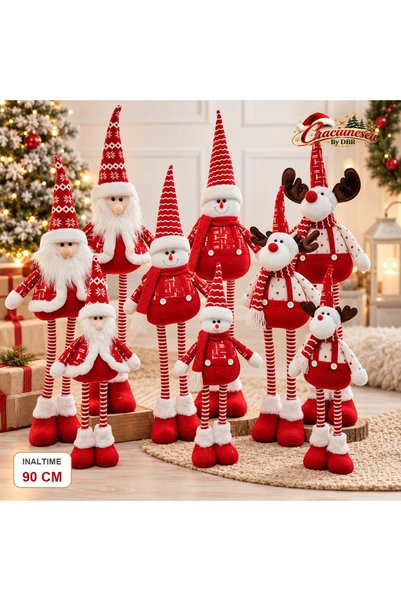 Craciunescu By DBR Santa Claus Decoration 90 cm, Red-White Accents -