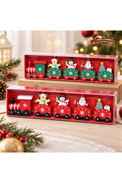Craciunescu By DBR Figurina de Craciun Tren Decorativ cu Personaje Festive -