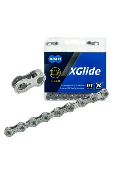 KMC Lanț de bicicletă XGLIDE pentru Shimano 9/10/11 viteze, 126 de zale ANTIC...