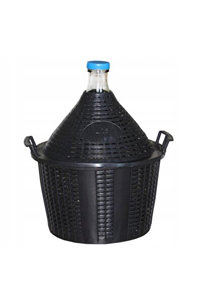Chomik Sticlă, butoi de VIN de 15L în coș de plastic