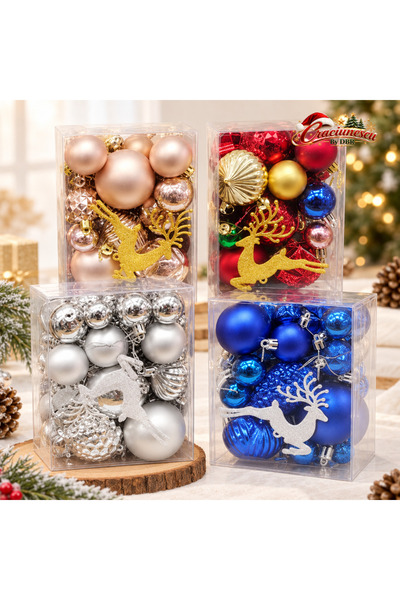 Craciunescu By DBR Set of 30 Christmas Tree Decorations, Globes and Festive S...