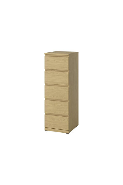 IKEA STORKLINTA 5 çekmeceli şifonyer , meşe görünümlü, 40x50x120 cm