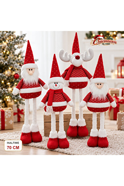 Craciunescu By DBR Santa Claus Decoration 70 cm, Textile and PVC, with Long L...