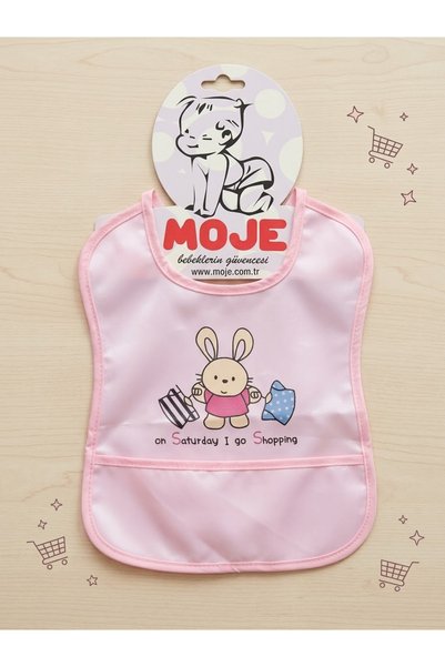 Moje Pink Oilcloth Baby Bib - Shopping Rabbit Patterned (Outlet / - Slightly ...