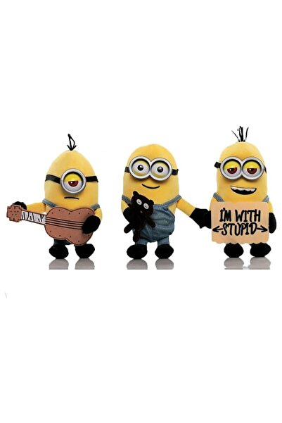 MASHASHOP Set de 3 figurine de pluș, personaje Minion, 25 cm, multicolor