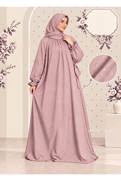 Generic Brand Elegant and Modest Polka Dot Abaya with Hijab