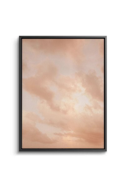Jasmine Art Minimalist Pastel Peach Cloud Nature Wall Art | Portrait Framed Canvas Print | Luxury Modern Botanical Decor for Living Room