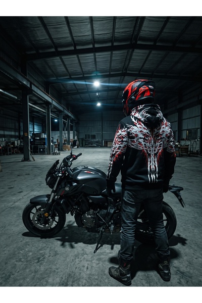 REDARK PRO SERİSİ KIRMIZI BASKI HOODİE– %100 Pamuk