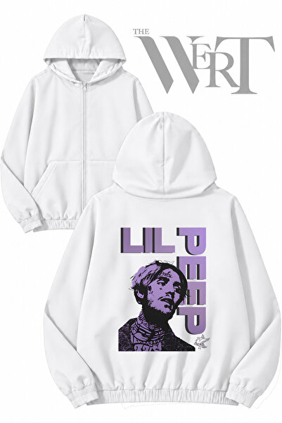 THEWERT سترة بيضاء بقلنسوة وسحاب من Lil Peep 5 (2 خيط)