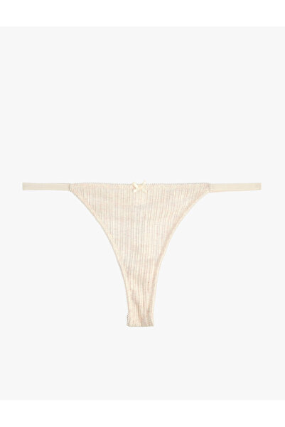 Koton Textured String Panties with Ribbons