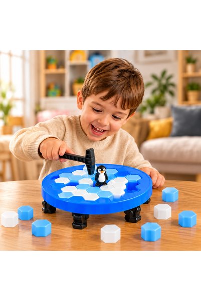 Genel Markalar Penguen Buz Kırma Oyunu Çekiçli Buz Dağı Denge Zeka ve Stratej...