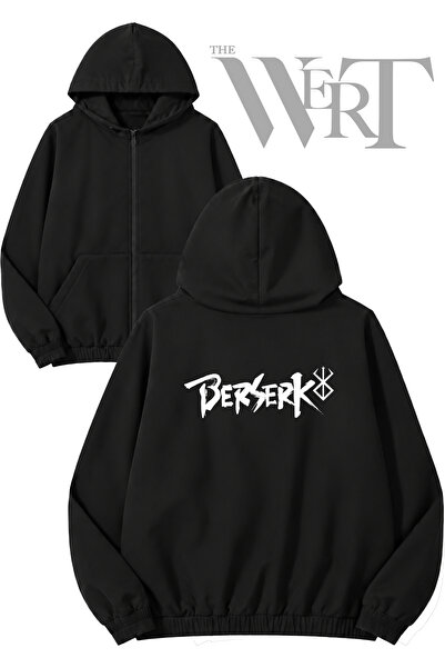 THEWERT Black Swordman by Hypertwenty Back Printed Zippered Hooded Black Card...