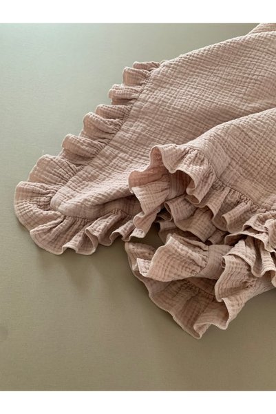 bubb hubb 110 cm Muslin Fabric 4 Layers Organic Natural Fabric with Ruffles