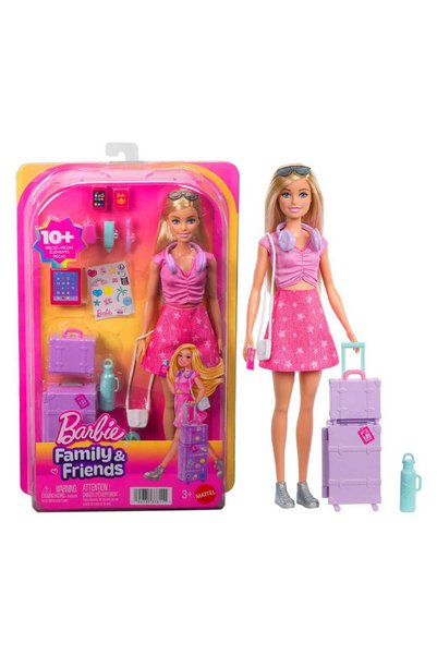 Barbie Family & Friends Malibu Sınırsız Macera Seyahat Bebeği Aksesuarlı 30 c...