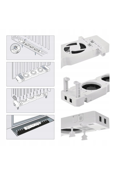Emoshayoga Cartuș de încălzire subventilator TRIO alb, set de 3 piese