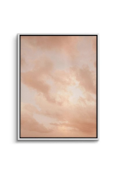 Jasmine Art Minimalist Pastel Peach Cloud Nature Wall Art | Portrait Framed Canvas Print | Luxury Modern Botanical Decor for Living Room