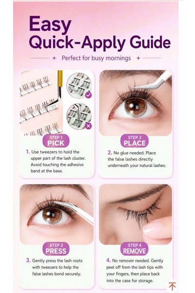 Babe lash cluster eyelash book style with tweezer