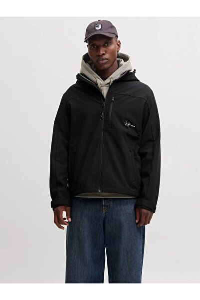 Jack & Jones Men's Black Jjlupo Softshell Jacket