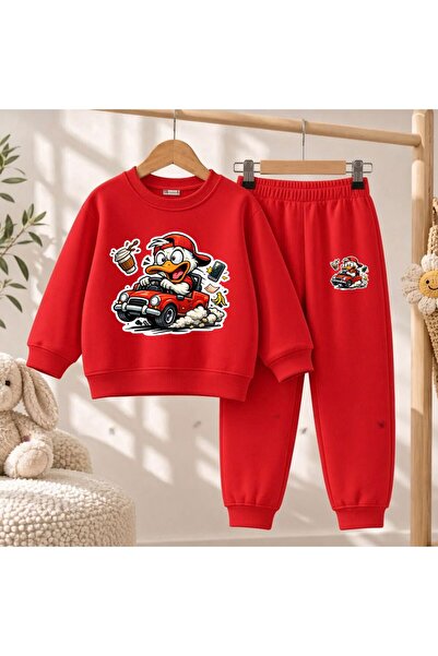 playwear Team Sweatshirt Driver Duck Printed Girls Boys Crew Neck