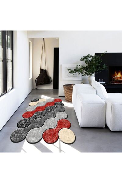 Asi Home Covor HMNT950 476HFT1876, 60x100 cm, 100% Poliester, Fir 8 mm, Antid...