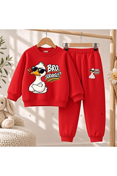 playwear Team Sweatshirt Bro Duck Printed Girls Boys Crew Neck