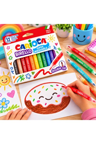 carioca Birello Double Sided Felt Tip Pen 24 Colors Washable