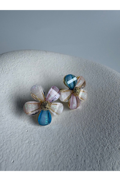 BHR AKSESUAR Colorful Tiny Daisy Earrings (1.8 cm)