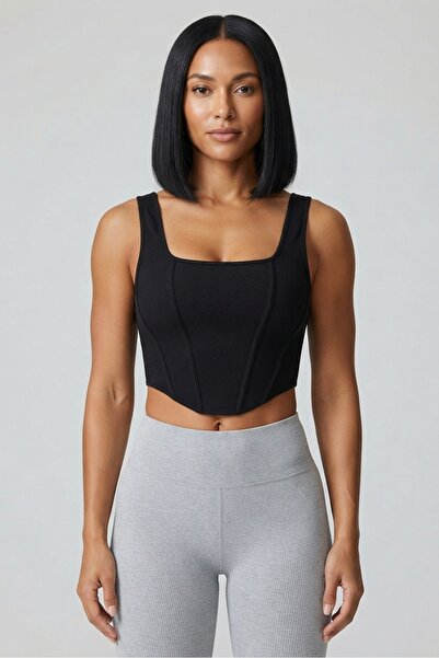 CSN CASANO Women's Cotton Thick Strap Ribbed Bustier