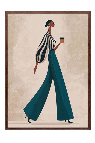 Postifull Poster sa ženom elegantne figure – Slika u braon okviru BR:160343