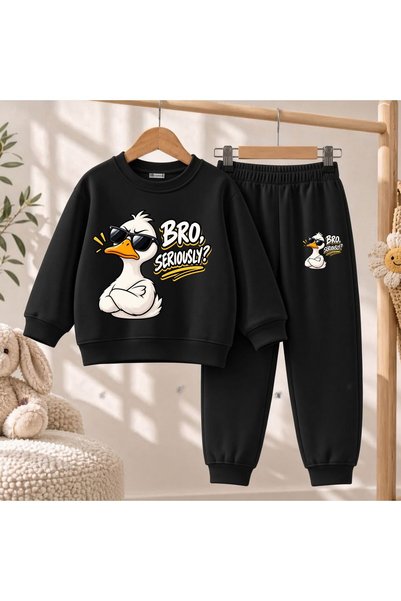 playwear Team Sweatshirt Bro Duck Printed Girls Boys Crew Neck