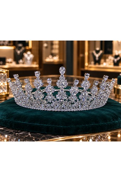 miral تاج العروس الفاخر مرصع ب أحجار الزركون الفاخرة تصميم جديد وعصري من ميرال