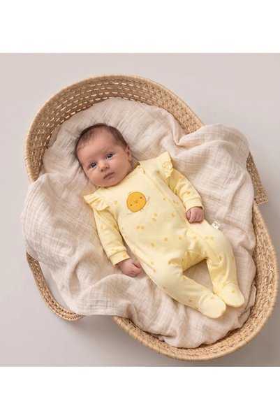 Tuğra Bebe 3-Piece Zippered Booties Long Sleeve Baby Romper Set 100% Cotton 0-3 Months