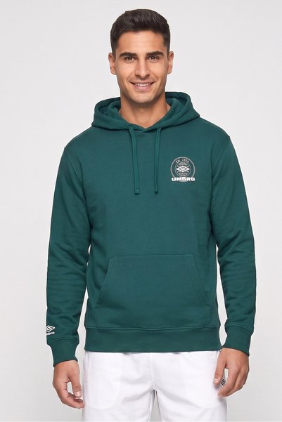 UMBRO Men Sportswear Fit Brand Logo Outdoor Hoodie, Dark Green