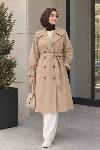 yessir Trench Coat with Buttons and Laces