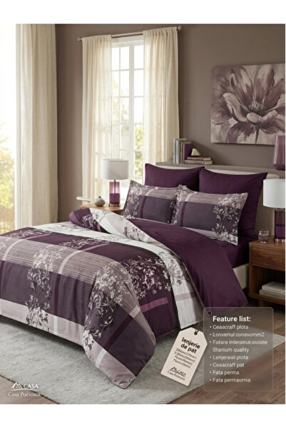 FARA Premium Finet Bed Linen – Elegant Shades of Violet and Floral Print