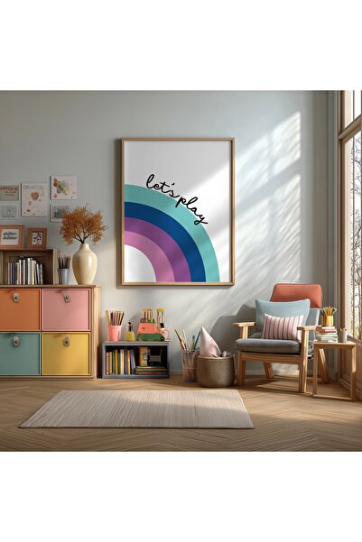 KEYFHOME Hajde da se igramo, poster sa duginim okvirom od MDF-a, dekoracija z...
