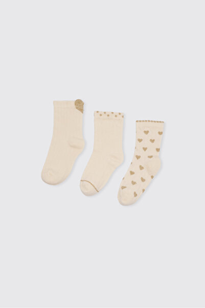 Panço Girl's Ecru Sock Socks