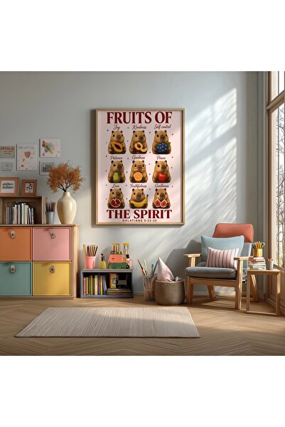 KEYFHOME Plodovi duše kapibare, edukativni poster sa MDF slika u ramu, dekora...