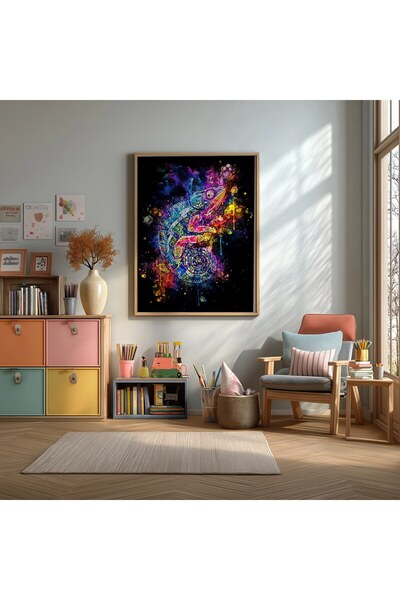 KEYFHOME Color Cameleon Ramă MDF Tablou Poster Cameră Copii Decor de Perete C...