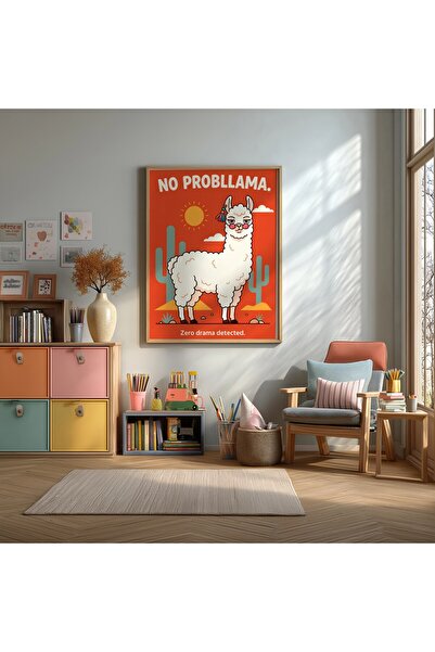 KEYFHOME Nema problema Slatka lama Uramljeni MDF poster sa slikom Dekoracija ...