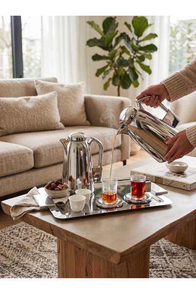 Generic *Luxury Tea & Coffee Hospitality Set with 2 Thermoses, Tray, Cups & Mugs – 21 Pieces*