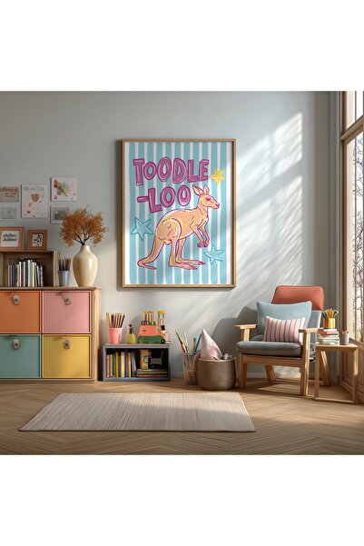 KEYFHOME Toodle Loo Kengur uokviren MDF poster sa slikom, dekoracija zidova z...