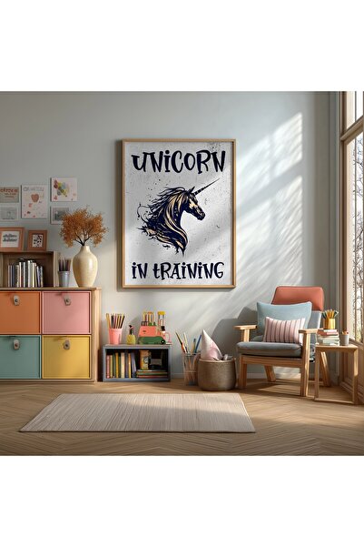 KEYFHOME Jednorog na obuci Yele uokviren MDF poster sa slikom, dekoracija zid...
