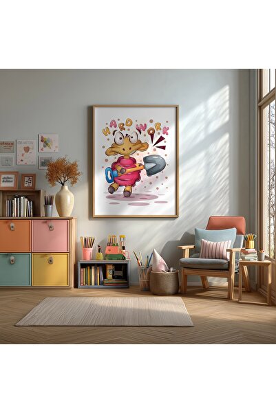 KEYFHOME Slatka kornjača 1 ukrasna MDF slika u ramu poster dekoracija zida za...