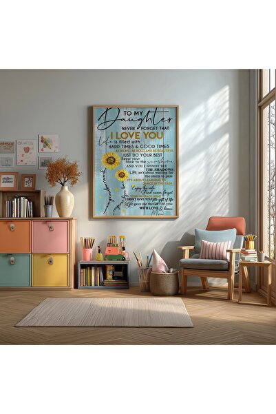KEYFHOME Za moju ćerku Uramljeni MDF poster sa tekstom napisanim za moju ćerk...