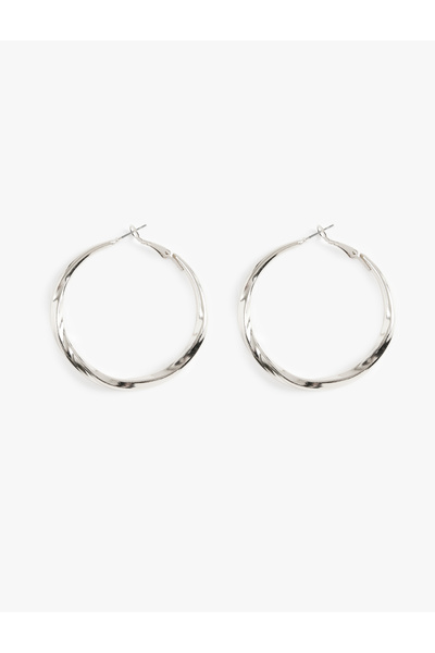 Koton Steel Twist Hoop Earrings
