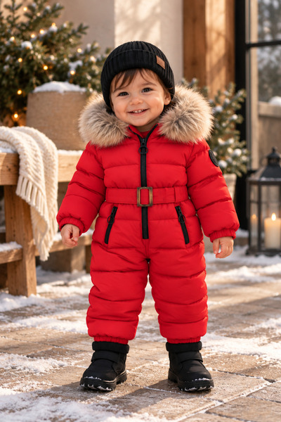 Atelier CONTEMPO Contempo KIDS Bebek / Çocuk Kapüşonlu Kürklü Şişme Astronot ...